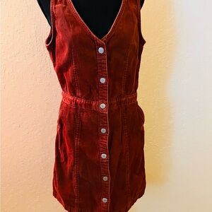 Levi's Brick Red Corduroy Mini Dress